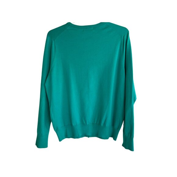 Lands’ End Women's Supima Cotton Cardigan Plus Size L/14/16 Light Green - Picture 3 of 6